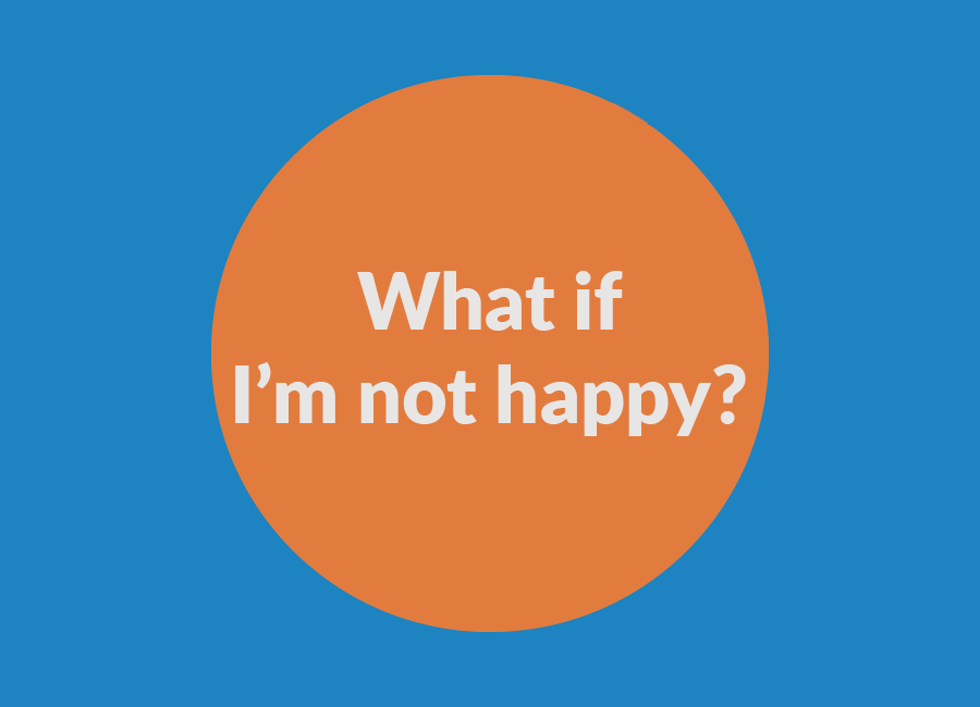 What if I'm not happy?